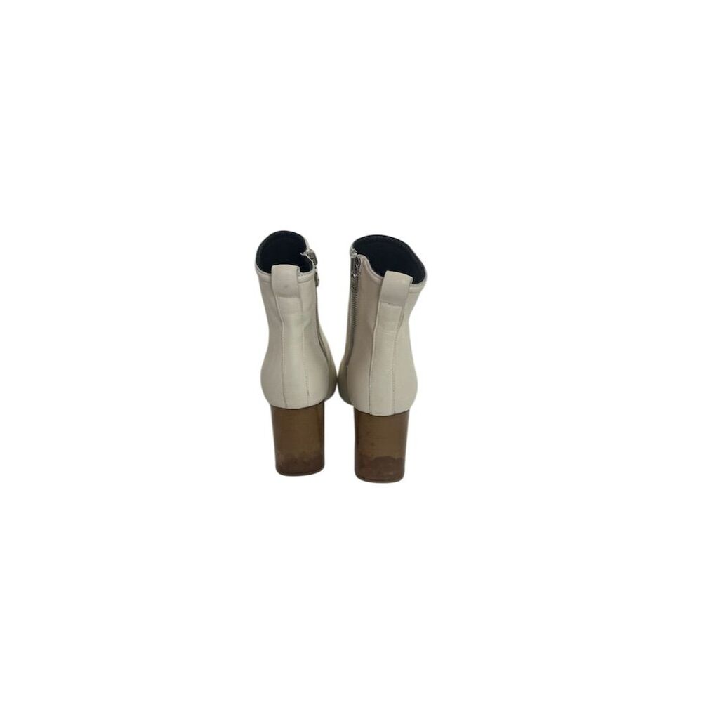 Rag & Bone Ellis Ivory Leather Booties Women's Size 8 Block Heel - Picture 6 of 10